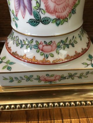Vintage Pair Frederick Cooper Porcelain Lamps Hollywood Regency Floral Classical 12
