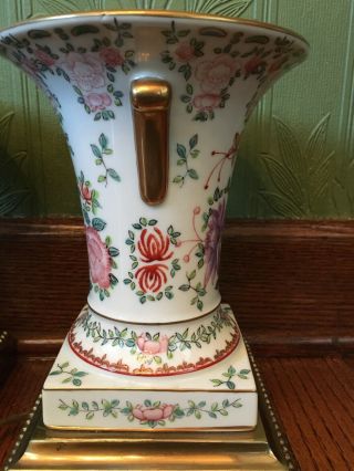 Vintage Pair Frederick Cooper Porcelain Lamps Hollywood Regency Floral Classical 9