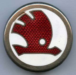 Czechoslovakia Car Skoda Emblem Vintage Badge Grade