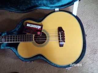 Washburn Acoustic Bass,  Electric AB - 34 Natural Finish Vintage 4 String 2