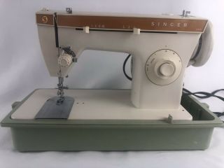 Vintage Heavy Duty Singer Fashion Mate Model 247 Portable Sewing Machine W/cover