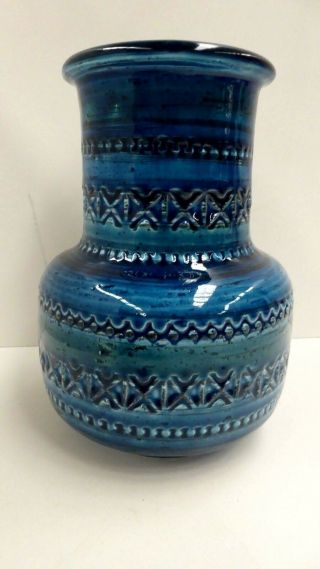 Vintage Bitossi Rimini Blue Mid Century Pottery Vase
