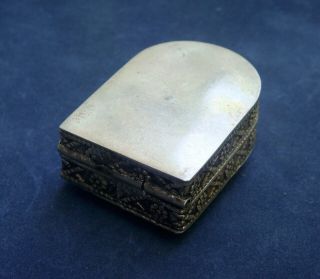 1948 Vintage Solid Silver Hallmarked Egyptian Hieroglyphs Trinket Pill Snuff Box 5