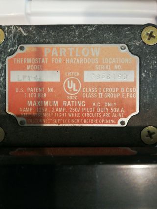 Partlow LFV - 4 Thermostat for Hazardous Locations vtg 3