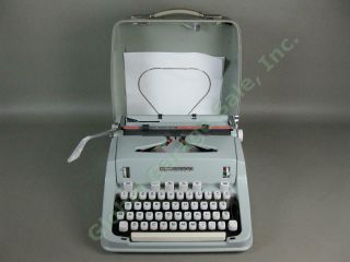 Vintage 1969 Hermes 3000 Seafoam Green Portable Typewriter Great Exc