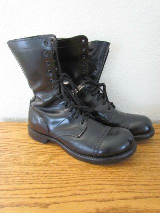 Vintage Military Corcoran 1500 Jump Boots Black Cap Toe Mens 10.  5 E Worn Once