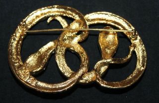 Vintage Kenneth J Lane KJL for Avon Double Snake Serpent Rhinestones Pin Brooch 2