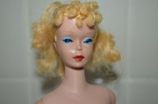 Vintage Barbie Blonde Ponytail 1960 ' s with tagged dress 2