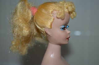 Vintage Barbie Blonde Ponytail 1960 ' s with tagged dress 3