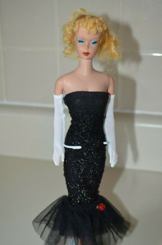 Vintage Barbie Blonde Ponytail 1960 ' s with tagged dress 7