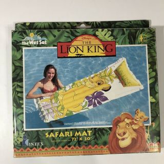 Vintage Intex Disney The Lion King Simba Inflatable Safari Mat Wet Set Pool Raft