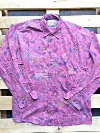 Vintage 80 ' s 90 ' s Crazy Patterned Viscose Shirt x 100 8