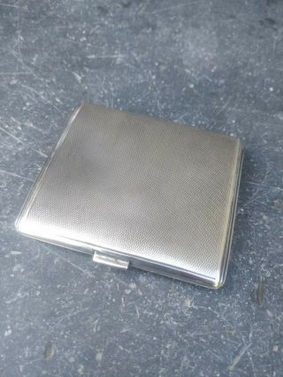 Solid Sterling Silver Art Deco Engine Turned Cigarette Case 81g London 1932