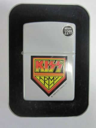Vintage Retired Unstruck Zippo Lighter - Kiss Army 12604 Gene Simmons 1998