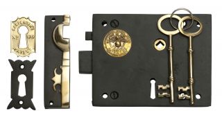 Tradco 2018af Box Lock Iron Antique Finish Right Hand 150x120mm