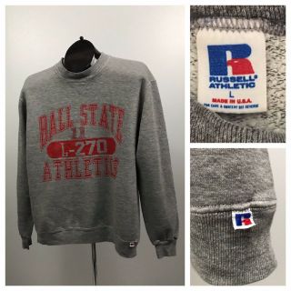 1980s Russell Tri Blend V Stitch Sweatshirt / 80s Ball State Indiana Retro M/l