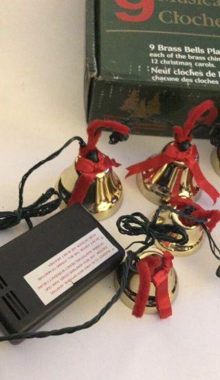 Vintage 9 Musical Chiming Bells - Plays 12 Christmas Carols Holiday Expressions 4