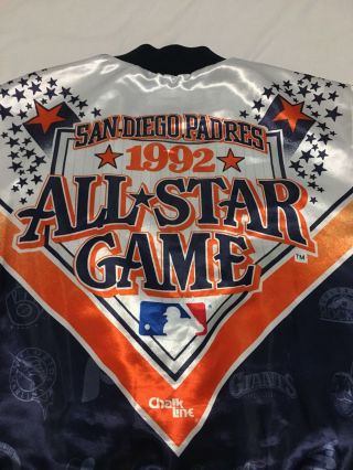 VTG 90s Chalk Line 1992 MLB All Star Game San Diego Padres Fanimation Jacket XL 7