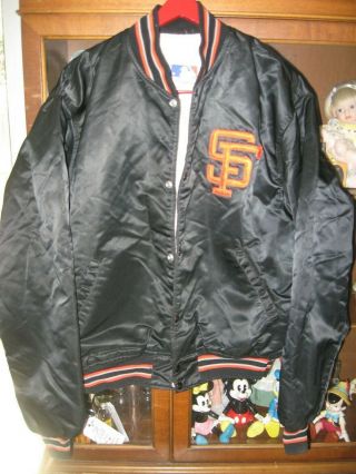 Vtg San Francisco Sf Giants Satin Look Starter Jacket Rare Mlb Xl
