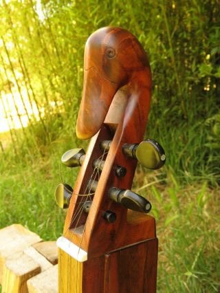 Vintage Figured Walnut Appalachian Dulcimer Carved Duck Peghead