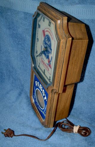 Vintage PABST BLUE RIBBON Beer Sign Clock w/Motion Pendulum - Perfectly 4