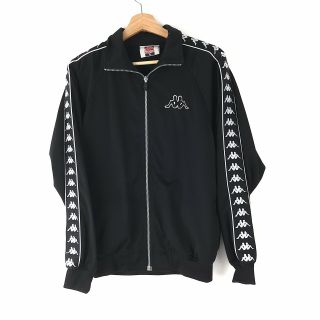 90s Vtg Kappa Taped Logo Black Track Jacket Sz Small Sportswear Soccer