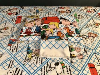 Vintage 1978 Peanuts Twin Bed Sheets Pillowcase “happiness Is” Complete Twin Set