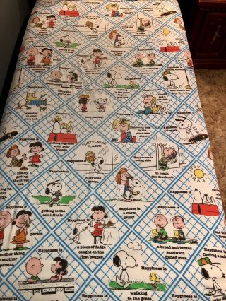 Vintage 1978 Peanuts TWIN Bed Sheets Pillowcase “Happiness Is” COMPLETE TWIN SET 6