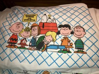 Vintage 1978 Peanuts TWIN Bed Sheets Pillowcase “Happiness Is” COMPLETE TWIN SET 7