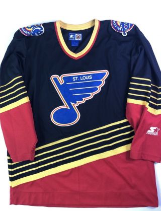 Rare Vintage 90’s St.  Louis Blues Starter Jersey Black Size L Hockey Nhl Men’s