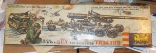 Vintage [1956] Revell 155mm Gun & High Speed Tractor 1/40 W Rarer Box?