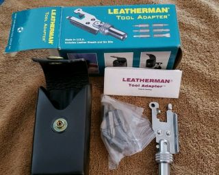 Leatherman Vintage Tool Adapter,  Sheath,  & 6 Bits Usa Nos