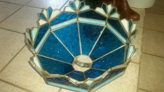 Vintage Large Tiffany Style Stained Slag Glass Lamp Shade - Shade Only 2