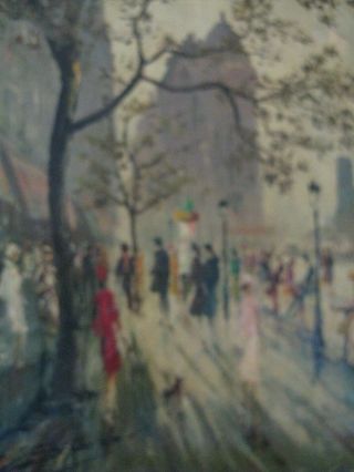 VINTAGE Street Scene Oil Painting On Canvas 3