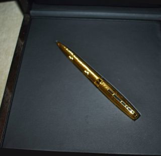 RARE 2001 LIMITED EDITION S.  T.  DUPONT GOLD AFRIKA BALL POINT PEN W/BOX,  PAPERS 9