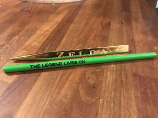 Rare Legend Of Zelda Pen W/ Vintage Zelda 2 Pencil Unsharpened Htf