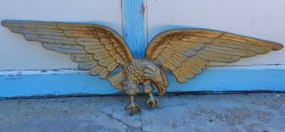 Vintage Cast Aluminum Large Eagle Plaque Wall Hanging 42” Patriotic Usa