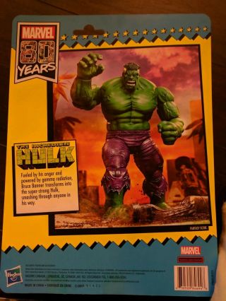 Sdcc 2019 Exclusive Hasbro Marvel 80th Anniversary Vintage Hulk Action Figure Ne