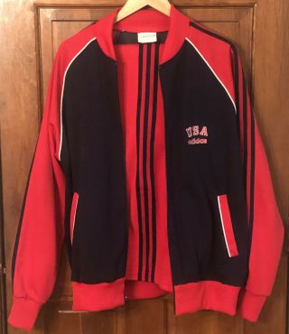Vintage Usa Adidas Mens Xl Red 2 Piece Tracksuit Jacket Pants Outfit Jogging