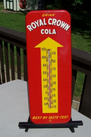 Large Vintage 1952 Rc Royal Crown Cola Soda Pop 26 " Metal Thermometer Sign