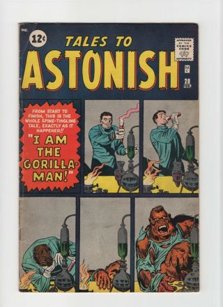 Tales To Astonish 28 Fn - 5.  5 Vintage Marvel Atlas Pre - Hero Horror Silver 10c