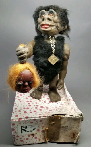 Vintage Wurzelsepp Voodoo Bobble Head Nodder Troll Cave Man Heico W Germany Read