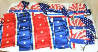 VTG WW2 ERA 4TH OF JULY PARADE OUTFITS RED WHITE & BLUE SASHES 48 STAR FLAG HATS 3