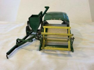 Vintage ERTL ESKA John Deere Chain Drive Pull COMBINE Pressed Steel Farm Toy USA 2