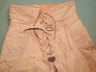 Antique 1920s Brown Duck Canvas,  Leather Knee Pad Football Pants Vtg Rare