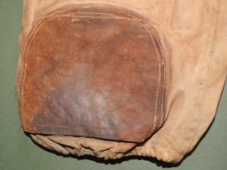 Antique 1920s BROWN DUCK CANVAS,  LEATHER KNEE PAD FOOTBALL PANTS Vtg RARE 3