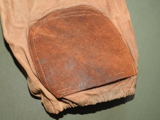 Antique 1920s BROWN DUCK CANVAS,  LEATHER KNEE PAD FOOTBALL PANTS Vtg RARE 4