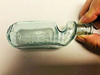 The Martin Poison Bottle,  Odd Shape,  Light Blue,  Circa 1890,  Rare