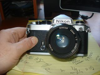 Vintage Nikon Fe 35mm Camera With Nikon Nikkor 1:2 50mm Lens Cond