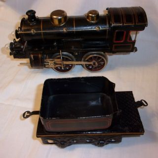 Vintage Krause O Gauge Tin Steam Locomotive With Tender 1920 